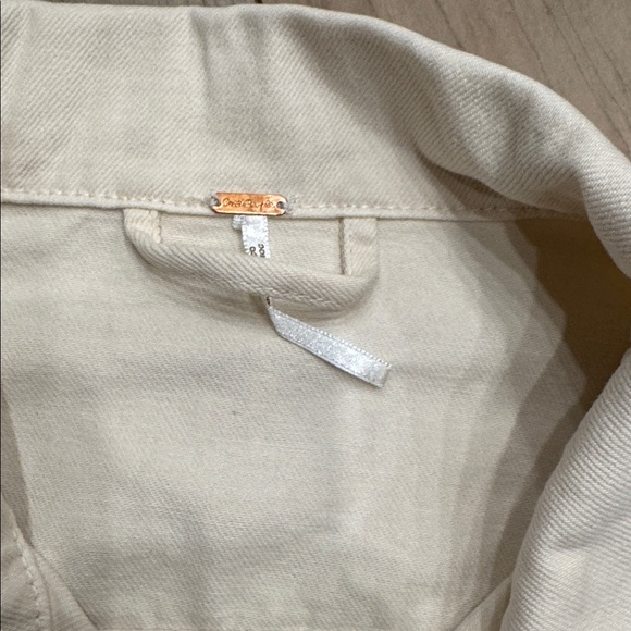 Women's Free People Cream Denim Jacket - Picture 2 of 7